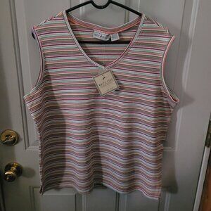 NWT's Vintage White Stag Multicolor Striped Tank Top Misses XL (16-18)